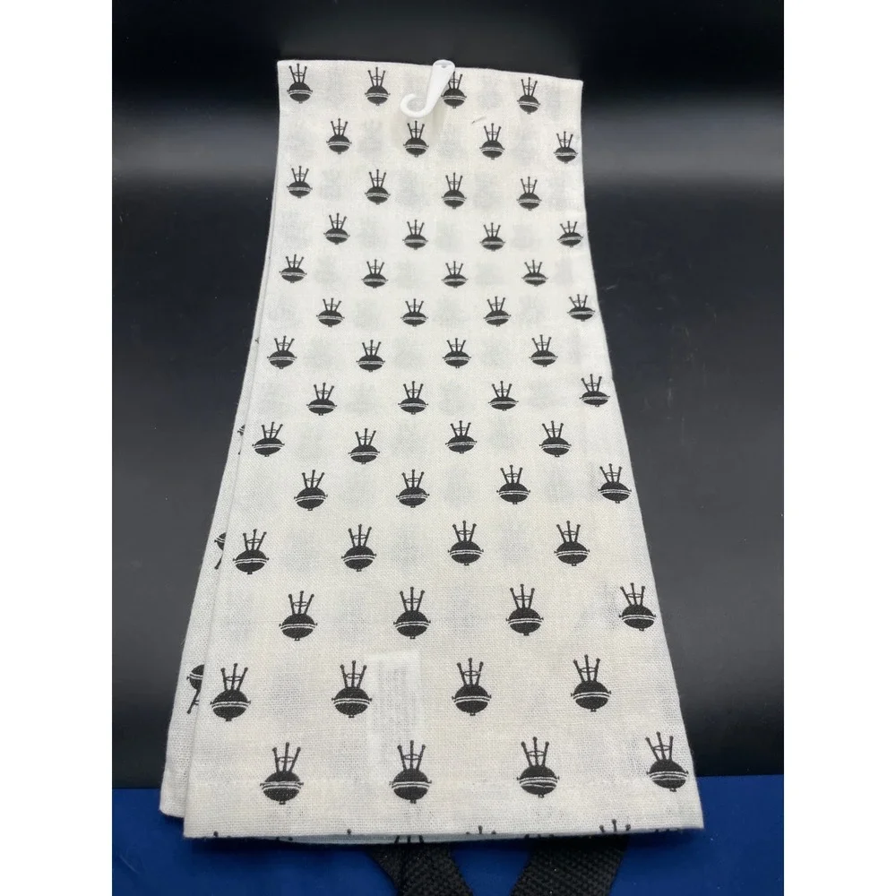 The Spring Shop Charcoal Grill Kitchen Towel White Black BBQ Tea Towel 18x28 NEW